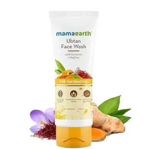 Mamaearth Ubtan Natural Glow Face Wash with Turmeric & Saffron | For Tan Removal & Skin brightening | SLS & Paraben Free | For All Skin Type | For Men & Women | 100 ml