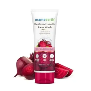Mamaearth Beetroot Gentle Face Wash&Hyaluronic Acid For Hydrated Pink Glow -100Ml|Gently Cleanses|Hydrates&Soothes Skin|Soap - Free|Non-Irritant|Safe For Skin|Hydrating Gentle Face Wash|Non-Drying